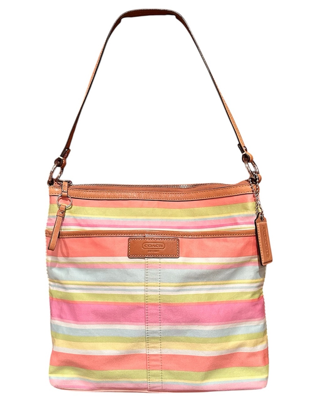 Coach Hamptons Cabana Striped Shoulder Bag